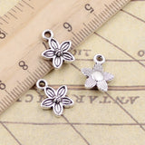 30pcs Charms Flower 11x11mm Tibetan Bronze Silver Color Pendants Antique Jewelry Making DIY Handmade Craft