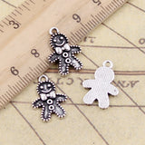 30pcs Charms Gingerbread Man Cookies Christmas 18x12mm Tibetan Bronze Silver Color Pendants Antique Making EF3651