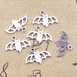 30pcs Charms Halloween Fly Bat 16x24mm Antique Silver Color Pendants DIY Crafts Making Findings Handmade Tibetan Jewelry