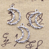 30pcs Charms Hollow Irregular Moon 23x16mm Antique Silver Color Pendants DIY Crafts Making Findings Handmade Tibetan Jewelry