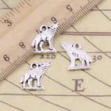 30pcs Charms Howling Wolf 15x15mm Tibetan Silver Color Pendants Antique Jewelry Making DIY Handmade Craft