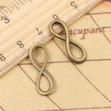 30pcs Charms Infinity Symbol Connectors 23x8mm Tibetan Bronze Silver Color Pendants Antique Jewelry Making DIY Handmade Craft