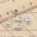 30pcs Charms Ingots Wealth Block 12x6x4mm Tibetan Silver Color Pendants Antique Jewelry Making DIY Handmade Craft