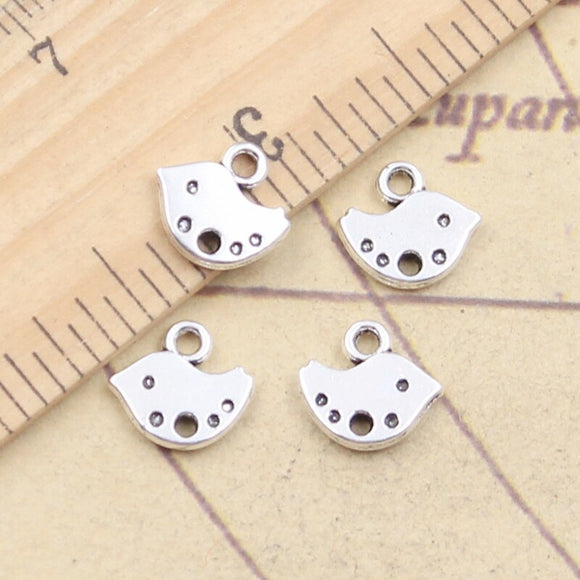 30pcs Charms Little Lovely Bird 9x10mm Tibetan Silver Color Pendants Antique Jewelry Making DIY Handmade Craft
