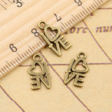 30pcs Charms Love Heart 12x9mm Tibetan Bronze Silver Color Pendants Antique Jewelry Making DIY Handmade Craft