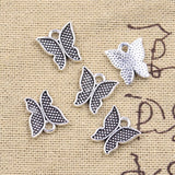 30pcs Charms Lovely Butterfly 13x12mm Antique Silver Color Pendants DIY Crafts Making Findings Handmade Tibetan Jewelry