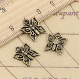 30pcs Charms Lovely Butterfly 14x12mm Tibetan Bronze Silver Color Pendants Antique Jewelry Making DIY Handmade Craft Pendant h1259