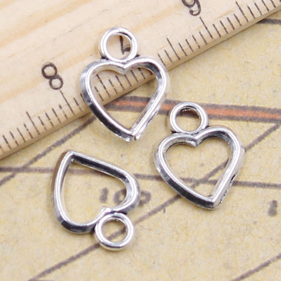 30pcs Charms Lovely Heart 14x11mm Tibetan Silver Color Pendants Antique Jewelry Making DIY Handmade Craft Pendant