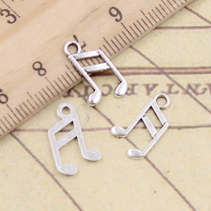 30pcs Charms Lovely Musical Note 13x8mm Tibetan Silver Color Pendants Antique Jewelry EF3618