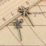 30pcs Charms Magic Wand 25x13mm Tibetan Bronze Silver Color Pendants Antique Jewelry Making DIY Handmade Craft EF4702