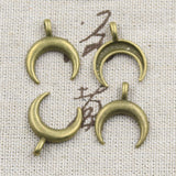 30pcs Charms Moon 21x17mm Antique Bronze Silver Color Pendants DIY Crafts Making Findings Handmade Tibetan Jewelry