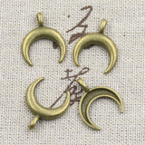 30pcs Charms Moon 21x17mm Antique Bronze Silver Color Pendants DIY Crafts Making Findings Handmade Tibetan Jewelry