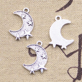 30pcs Charms Moon Star 22x16mm Antique Silver Color Pendants DIY Crafts Making Findings Handmade Tibetan Jewelry