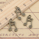 30pcs Charms Musical Note 17x11mm Tibetan Bronze Silver Color Pendants Antique Jewelry Making DIY Handmade Craft