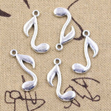 30pcs Charms Musical Note 23x14mm Antique Silver Color Pendants DIY Crafts Making Findings Handmade Tibetan Jewelry