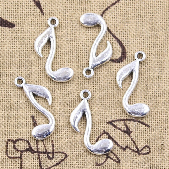 30pcs Charms Musical Note 23x14mm Antique Silver Color Pendants DIY Crafts Making Findings Handmade Tibetan Jewelry