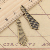 30pcs Charms Necktie Tie 30x9mm Tibetan Bronze Silver Color Pendants Antique Jewelry Making DIY Handmade Craft