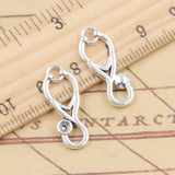 30pcs Charms Nurse Stethoscope Doctor Earpiece 23x9mm Tibetan Silver Color Pendants Antique Jewelry Making DIY Handmade Craft