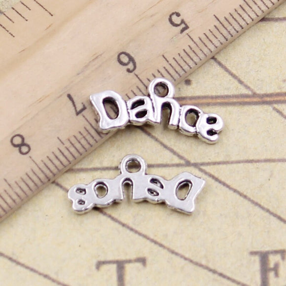 30pcs Charms Plates Dance 20x9mm Tibetan Silver Color Pendants Antique Jewelry Making DIY Handmade Craft