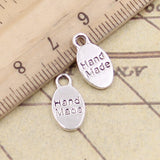 30pcs Charms Plates Hand Made 15x8mm Tibetan Bronze Silver Color Pendants Antique Jewelry Making DIY Handmade Craft