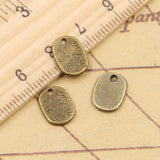 30pcs Charms Plates Made With Love 11x8mm Tibetan Bronze Silver Color Pendants Antique Jewelry Making DIY Handmade Craft