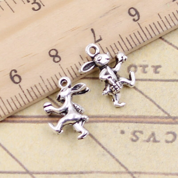 30pcs Charms Running Rabbit 15x10mm Tibetan Silver Color Pendants Antique Jewelry Making DIY Handmade Craft Pendant