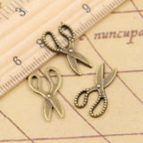 30pcs Charms Scissors 19x11mm Tibetan Bronze Silver Color Pendants Antique Jewelry Making DIY Handmade Craft