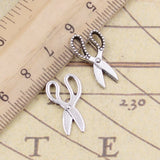 30pcs Charms Scissors 19x11mm Tibetan Bronze Silver Color Pendants Antique Jewelry Making DIY Handmade Craft
