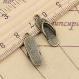 30pcs Charms Slipper Flip Flops 21x7mm Tibetan Bronze Silver Color Pendants Antique Jewelry Making DIY Handmade Craft  EF3931