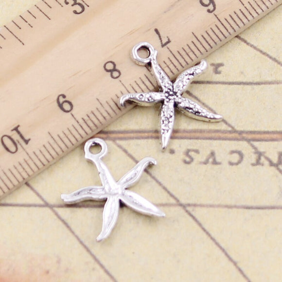 30pcs Charms Starfish 19x17mm Tibetan Bronze Silver Color Pendants Antique Jewelry Making DIY Handmade Craft ef4405