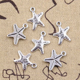 30pcs Charms Starfish Sea Star 18x14mm Antique Silver Color Pendants DIY Crafts Making Findings Handmade Tibetan Jewelry