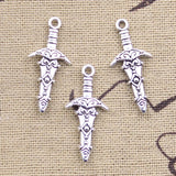 30pcs Charms Sword Dagger 28x13mm Antique Silver Color Pendants DIY Crafts Making Findings Handmade Tibetan Jewelry ef4556
