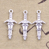 30pcs Charms Sword Dagger 28x13mm Antique Silver Color Pendants DIY Crafts Making Findings Handmade Tibetan Jewelry ef4556