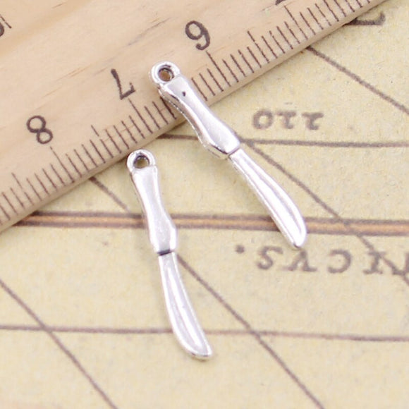 30pcs Charms Tools Knife 25x4mm Tibetan Silver Color Pendants Antique Jewelry Making DIY Handmade Craft Pendant