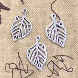 30pcs Charms Tree Leaf 26x15mm Antique Bronze Silver Color Pendants DIY Crafts Making Findings Handmade Tibetan Jewelry