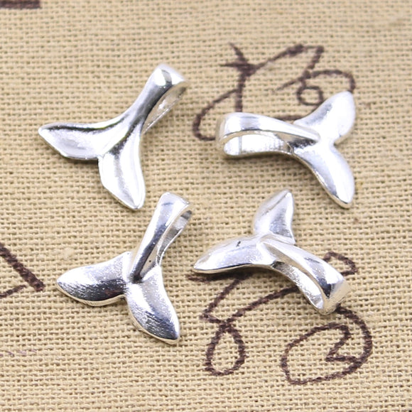 30pcs Charms Whale Tail 17x16mm Antique Silver Color Pendants EF3617