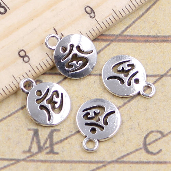 30pcs Charms Yoga Om 14x10mm Tibetan Silver Color Pendants Antique Jewelry Making DIY Handmade Craft