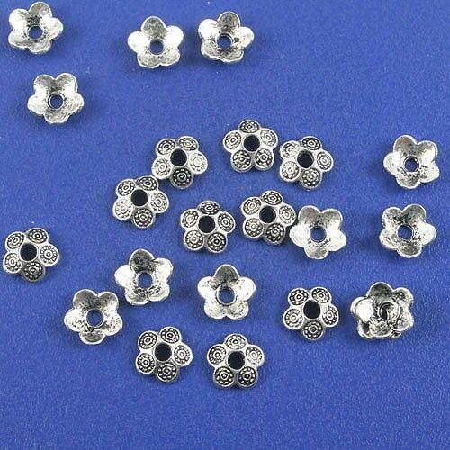 100pcs Tibetan silver flower style bead caps h0800