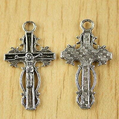 10pcs Tibetan silver crucifix charms h2833