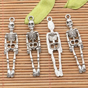 14Pcs  tibetan silver tone 36mm long bone of human design charms H1143