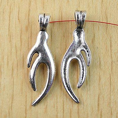 8pcs Tibetan silver hand - shaped charms h0985