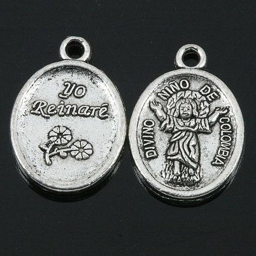 Tibetan Silver color Saint design charms 12pcs EF0156