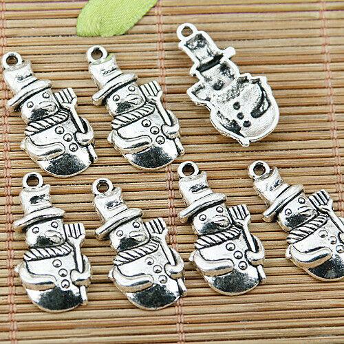 12pcs tibetan silver tone cartoon snowman charms EF1576