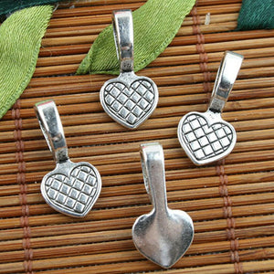 tibetan Silver color texture heart charms 20pcs EF0129