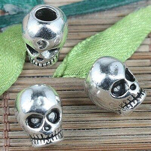 4pcs tibetan silver tone skull spacer beads EF0249