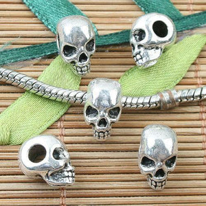 Tibetan Silver color Skull Loose Bead 20pcs EF0031