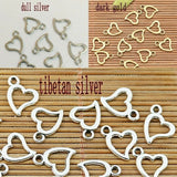 Pick Tibetan Silver /dull silver /dark gold Color  heart shaped frame charms