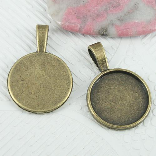 6pcs 30x20mm antiqued bronze color round cabochon settings EF0721