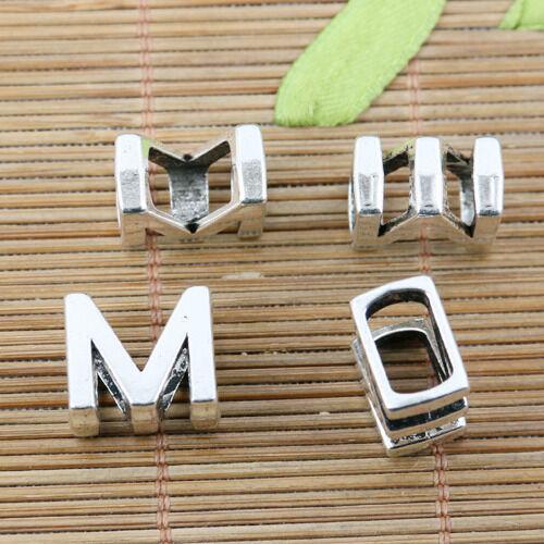 10pcs tibetan silver color letter M loose beads EF2415