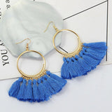 Fashion Bohemian Earrings Hook Tassel Fringe Boho Dangle Earrings Jewelry 1 Pair
